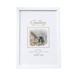 Фоторамка пластик Gallery 21х29,7 см, 641801 белый No Brand