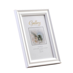 Фоторамка пластик Gallery 10х15 см, 261 белый (пластиковый экран) No Brand
