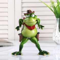 Сувенир полистоун лак "Лягуха-ковбой" 18х14,5х9 см No Brand