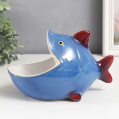 Сувенир керамика подставка "Синяя рыбка" 14,5х11х22 см No Brand