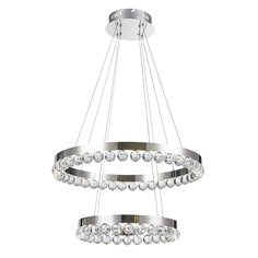 Люстра каскадная с хрусталем DeMarkt 690010502 Глобула 45W LED 220 V (пульт)