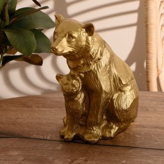 Сувенир "Медведица с медвежонком" алюминий 28 см No Brand