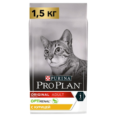 Сухой корм для кошек Pro Plan Cat Original OptiRenal Adult курица, 2 шт по 1,5 кг