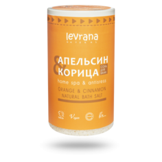 Соль для ванн Levrana с маслом апельсина и корицы, 800 г.