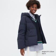 Пуховик женский UNIQLO 452309COL69 синий M (доставка из-за рубежа)