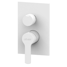 Встраиваемый смеситель для душа белый матовый Cezares