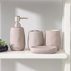 Набор для ванной комнаты SAVANNA Soft, 4 предмета мыльница, дозатор для мыла