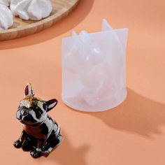 7059218 Молд силикон для свечей/мыла/смолы/гипса/кондитер. 8*6*7 см Мопс Арт Узор