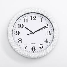Часы настенные, серия: Классика, "Плетёнка", дискретный ход, d-26 см, циферблат 21 см China