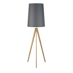 Напольный светильник торшер TK Lighting Walz 5046 светлое дерево и серый абажур E27