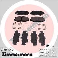 Комплект тормозных колодок, дисковый тормоз ZIMMERMANN 23868.170.2