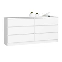 Комод Сура белый 6 ящиков 160 см No Brand