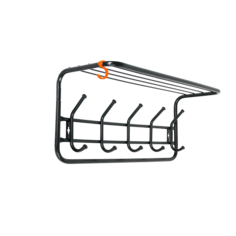 Вешалка настенная металлическая ЗМИ для хранения одежды, 60х22х26,5 см, цвет черный