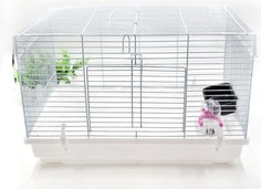 Клетка с миской и поилкой для грызунов Bentfores, белый, 47х 30 х 30 см