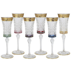 Бокалы для шампанского Same Crystal Флоренция Ассорти 150 мл 6 шт 292036