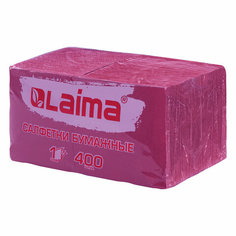 Салфетки бумажные 400 шт., 24х24 см, "Big Pack", бордовые LAIMA