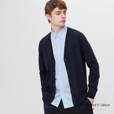 Кардиган мужской UNIQLO 450540COL69 синий XL (доставка из-за рубежа)