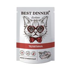 Влажный корм для кошек BEST DINNER Exclusive мусс сливочный телятина,24шт по 85г