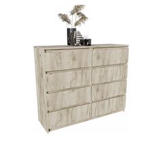 Комод 8 ящиков Норд №4 1200.8 дуб крафт серый Форес