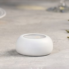 Подсвечник гипсовый "Горшочек", 6,7х6,7х3 см,белый Омский Свечной