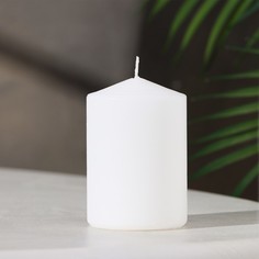 Свеча-цилиндр, 6х8,5 см, 180 г, 12 ч, белая No Brand