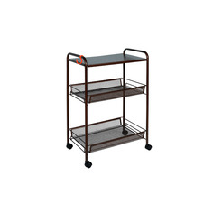 Этажерка стеллаж на колёсиках со столиком Ладья 33КС", 65х45х30 см, цвет коричневый ЗМИ