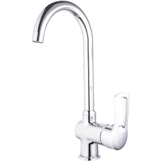 Смеситель с высоким изливом для кухни Maxonor MN4066 с гайкой, хром