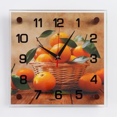 Часы настенные, серия: Кухня, "Мандарины", 25 х 25 см No Brand