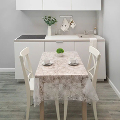 Скатерть Вилина Муза 022-white ПВХ гибискус 132 x 180 см белый