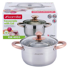 Кастрюля Kamille 2 л серебристый