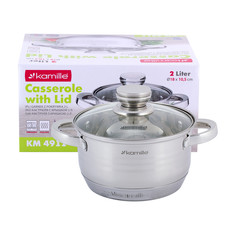 Кастрюля Kamille 2 л серебристый
