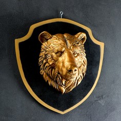 Панно "Голова медведя" бронза/черный, 40см Хорошие сувениры
