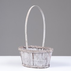Корзина плетеная, 18х15х10/26 см, натуральный, бамбук No Brand
