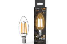 Gauss Лампа Filament Свеча 13W 1100lm 2700К Е14 LED 1/10/50 103801113