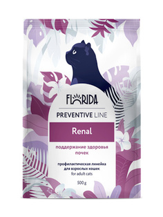 Сухой корм для кошек FLORIDA профилактическая линия, Preventive Line renal, 500 г