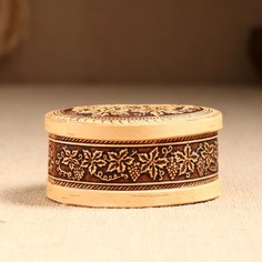 Шкатулка "Виноградник",овальная, береста No Brand