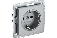 Розетка BRITE РС11-1-0-БрА 16А с заземл. без защ. шторки алюм. IEK BR-R11-16-K47