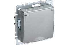 Розетка BRITE РСбш10-3-БрА 16А IP20 с заземл. защ. шторки с крышкой алюм. IEK BR-R16-16-K4