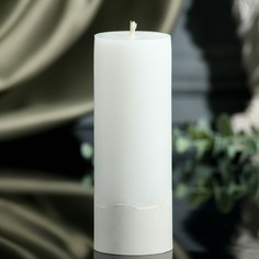 Свеча интерьерная белая с бетоном, 14 х 5 см No Brand