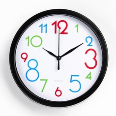Часы настенные, серия: Детские "Цветные цифры", дискретный ход, d-20 см, АА Solomon