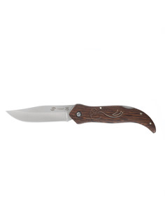 Нож складной Stinger FB619A, клинок 105 мм, рукоять древесина венге, коричневый, с чехлом