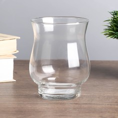 Подсвечник стекло на 1 свечу "Вазон" прозрачный 11,5х9х9см No Brand