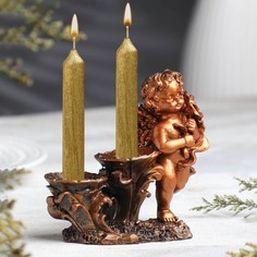 Подсвечник "Ангелочек", на две свечи, 11 х 5.5 х 12 см No Brand