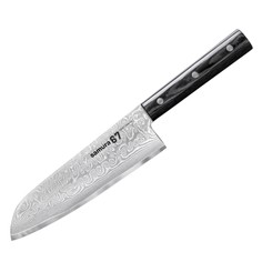 Нож кухонный Samura 67 Damascus Сантоку для нарезки мяса профессиональный SD67-0094M