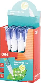 Ручка корректор Deli E7286 шариковый белый 8мл