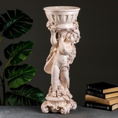 Цветочное кашпо Хорошие сувениры Ангел с розами 4284391 1,8 л серый 1 шт.