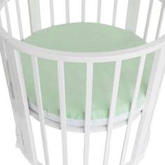 Наматрасник непромокаемый в детскую круглую кроватку Baby Nice, 75х75 см, зеленый