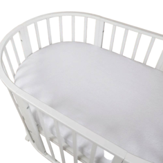 Наматрасник непромокаемый в детскую овальную кроватку Baby Nice, 75х125 см, белый
