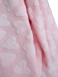 Плед для новорожденных Baby Nice Сердечки, плюшевый, 100х140 см, розовый