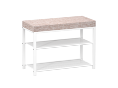 Обувница банкетка в стиле лофт ЗМИ Торонто 23S, размер 65х31х49 см, цвет белый